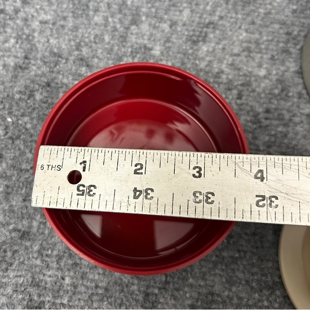 Vintage Thermos Replacement Parts Lot Red Cup Tan Stopper Gray Lid 763 73A63 - Picture 6 of 8